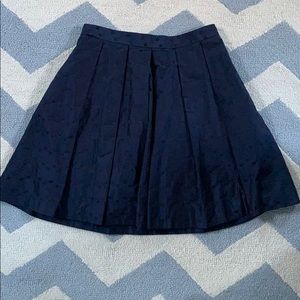 Pink Tartan Navy Sateen Box Pleat Skirt